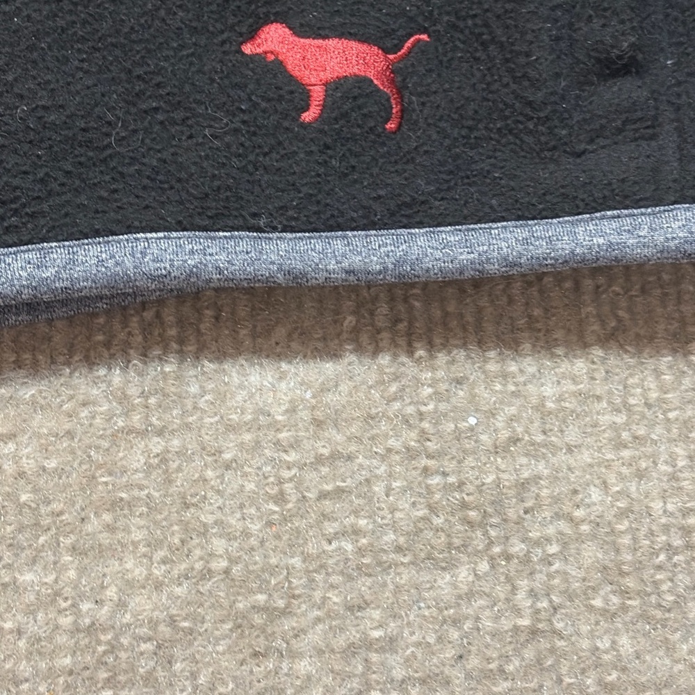 Victoria’s Secret PINK Oklahoma Sooners Fleece Vest Black Quarter Zip XS 0724 - Picture 2 of 6